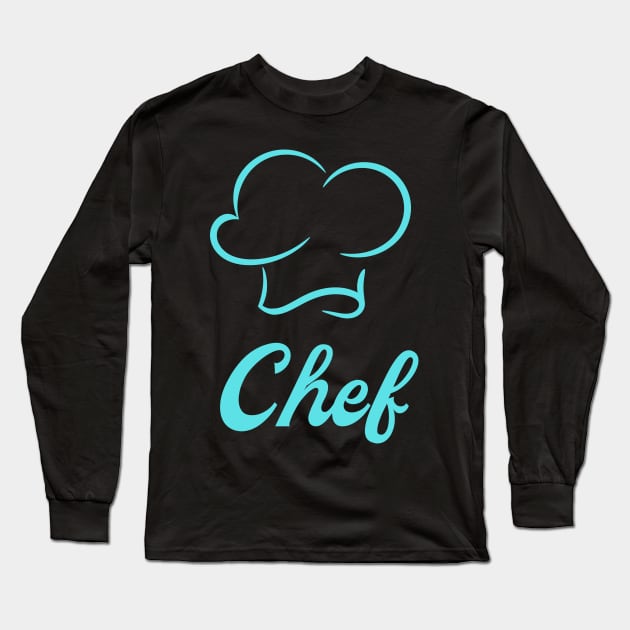 Chef Kitchen Hat Cooking Long Sleeve T-Shirt by Foxxy Merch